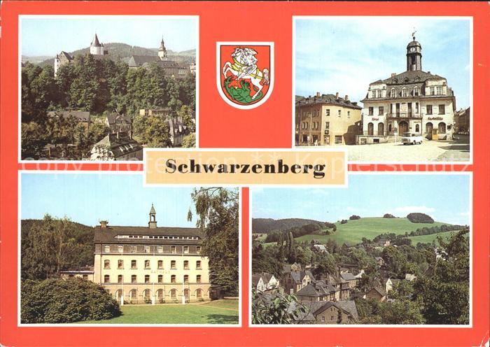 Schwarzenberg Erzgebirge Rathaus Haus der Einheit Schloss und Kirche