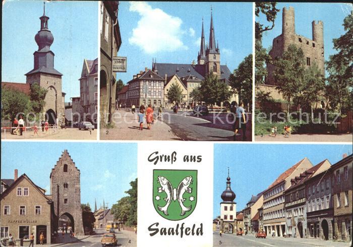 Saalfeld Saale Oberes Tor Markt mit Sankt Johanniskirche Saaltor Blankenburger S