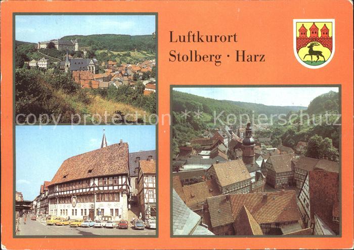 Stolberg Harz Erholungsheim Comenius Blick zum Saigerturm Rathaus