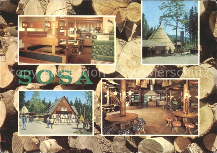 Sosa Erzgebirge Gaststaetten Koehlerhuette und Meiler an der Talsperre des Fried