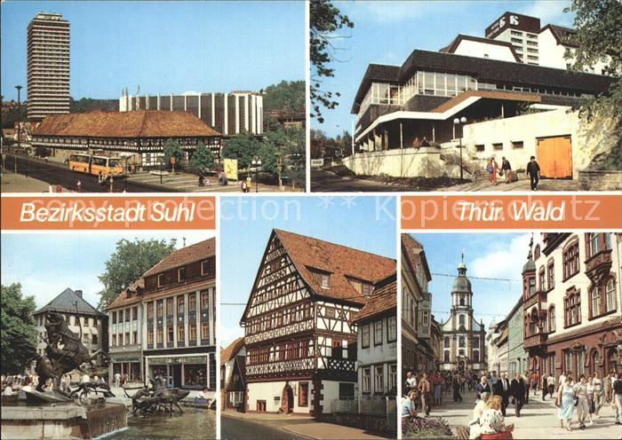 Suhl Thueringer Wald Hotel Stadt Suhl Diana Brunnen Rathaus