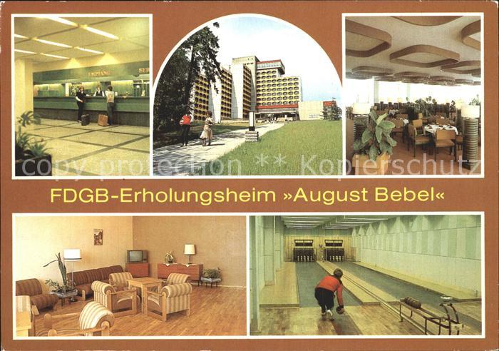 Friedrichroda Erholungsheim August Bebel Empfangshalle Kegelbahn Fernsehraum