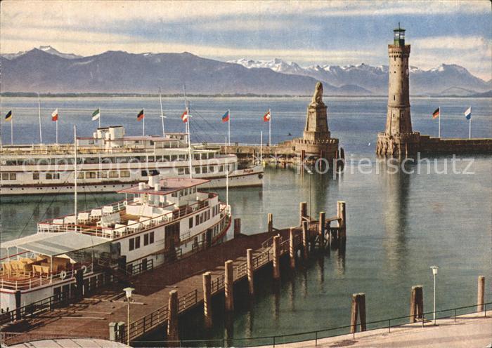 Lindau Bodensee Hafen Leuchtturm Seepromenade
