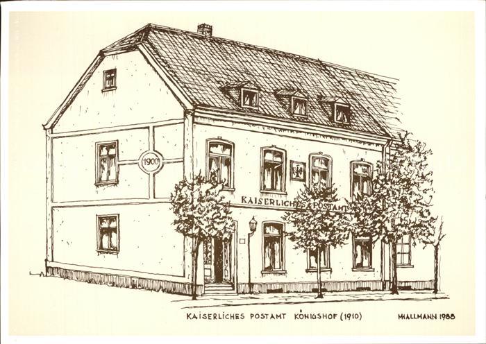 Koenigshof Krefeld Kaiserliches Postamt Kuenstlerkarte