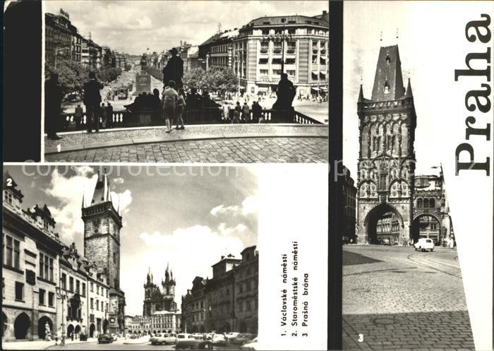 Praha Prahy Prague Vaclavske namesti Staromestske namesti Prasna brana