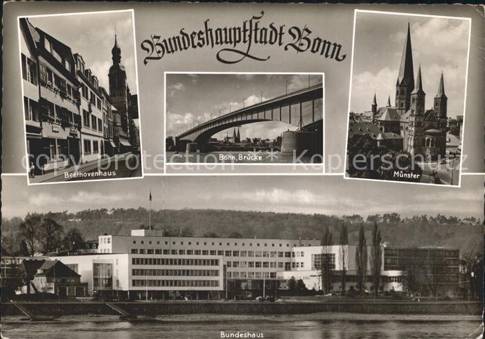 Bonn Rhein Muenster Bruecke Beethovenhaus Bundeshaus