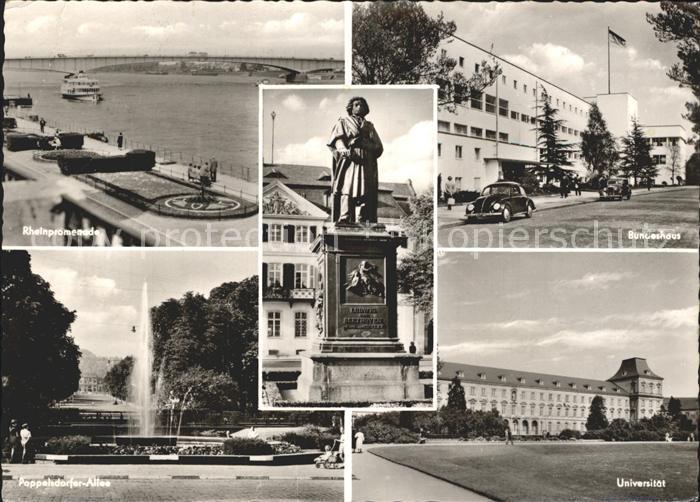 Bonn Rhein Bundeshaus Universitaet Rheinpromenade