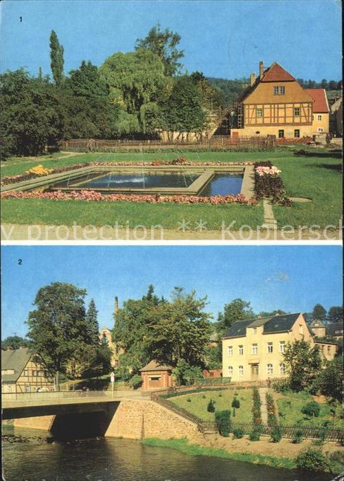 Olbernhau Erzgebirge Stadtpark Brunnen Kegelbruecke
