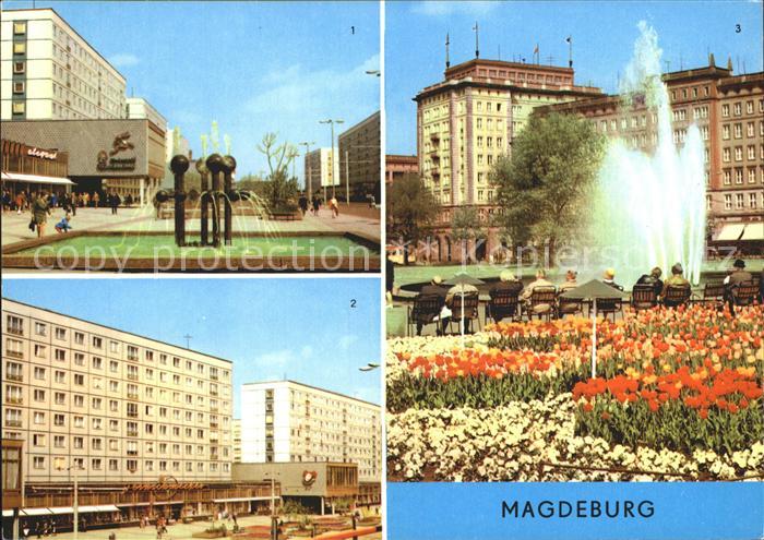 MAGDEBURG  CITY Karl Marx Str Wilh Pieck Allee Fontaene