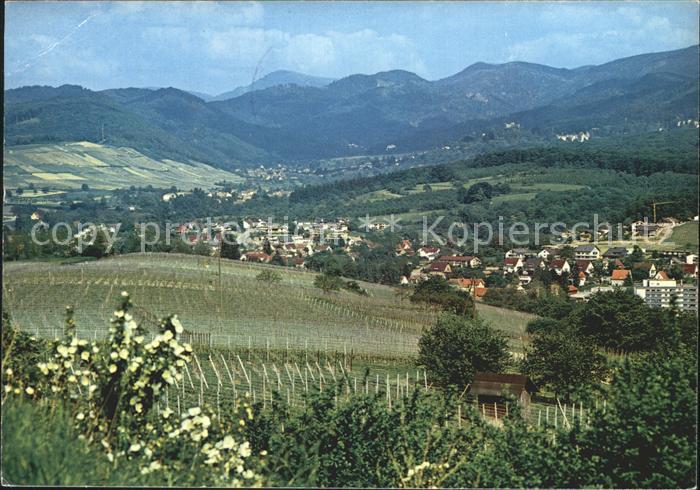 BADENWEILER BW Panorama mit Belchen und Muellheim