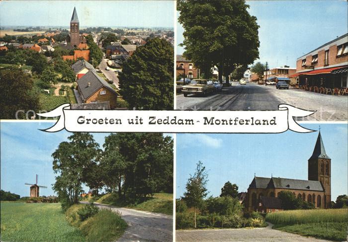 Zeddam Montferland Stadtblick Strassenpartie Windmuehle Kirche