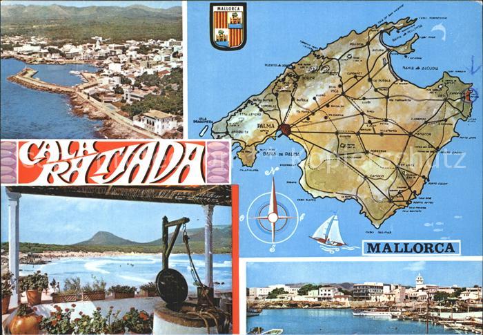 Cala Ratjada Mallorca Fliegeraufnahme Inselkarte Teilansichten