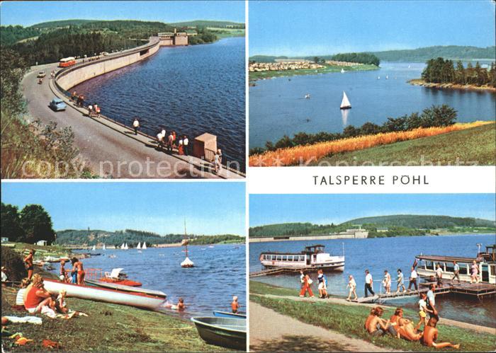Poehl Vogtland Talsperre Poehl Staumauer Stausee Strand Bootsanleger