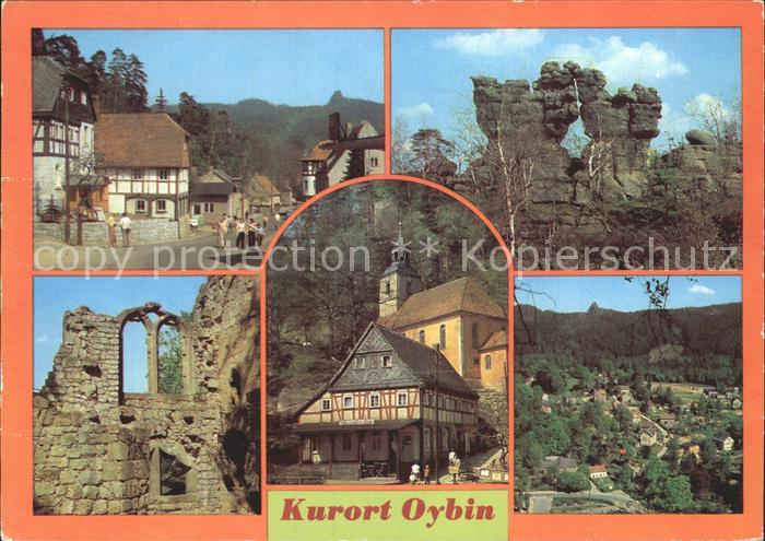 Oybin Sachsen Ortsansicht Felsentor Toepfer Burgruine Bergaufgang Scharfenstein