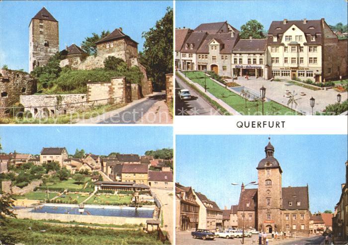 Querfurt Sachsen-Anhalt Suedeingang zur Burg Am Dreieck Bad Rathaus
