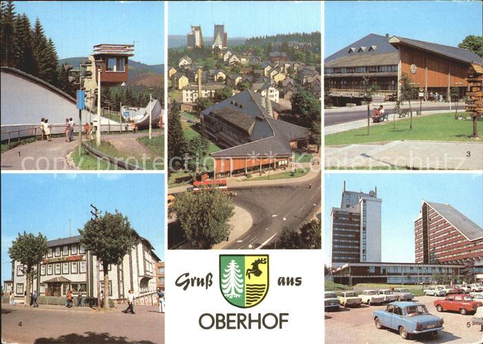 Oberhof Thueringen Rennschlitten und Bobbahn FDGB Erholungsheime Rennsteig und D