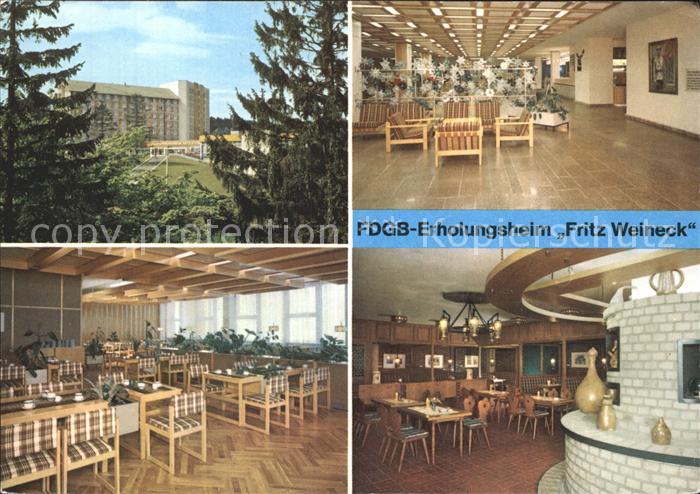 Oberhof Thueringen FDGB Erholungsheim Fritz Weineck Empfangshalle Restaurant Alc