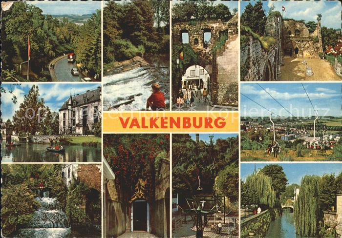 Valkenburg Suedholland Orts und Teilansichten Schloss Ruine Sessellift Kanal