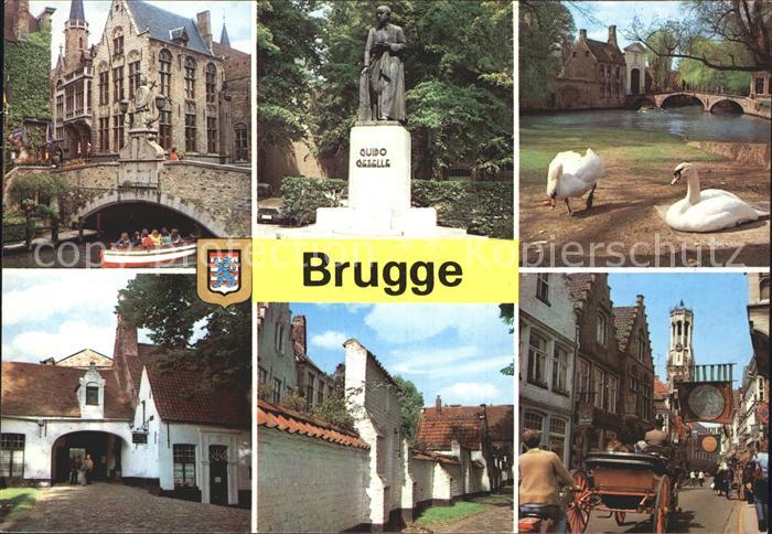 BRUGGE Bruges Belgie Schloss Guido Gezelle Dorfmotive Pferdekutsche
