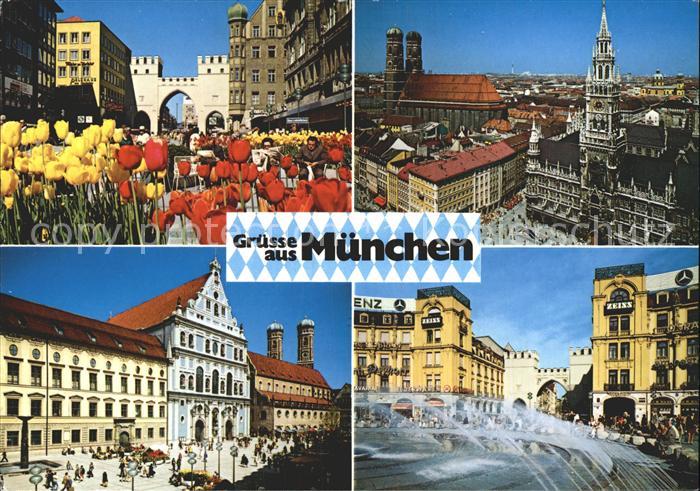Muenchen Bayern Frauenkirche Rathaus Marienplatz Karlsplatz