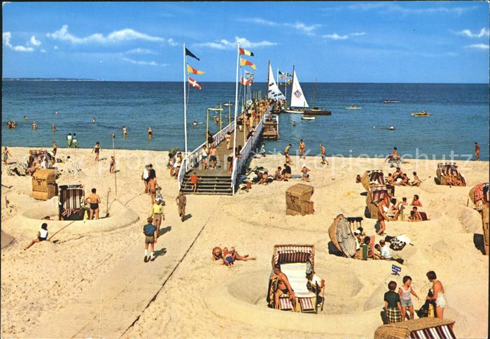 Scharbeutz Ostseebad Strand mit Seebruecke