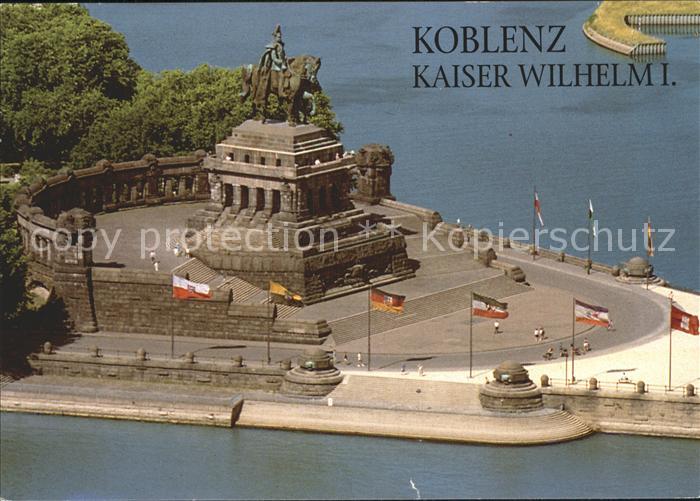 Koblenz Rhein Deutsches Eck mit Kaiser Wilhelm Denkmal