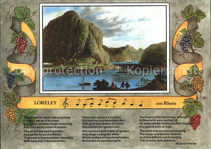 Loreley Lorelei Stahlstich der Loreley von Carl Mayers