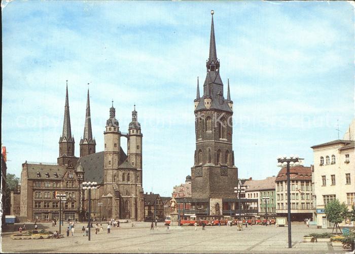 Halle Saale Markt Kirche und Roter Turm