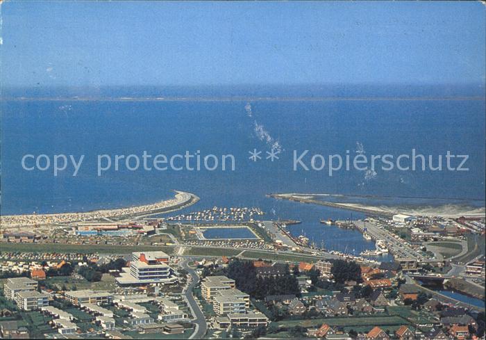 Bensersiel Fliegeraufnahme Aquantis Hotel Hafen