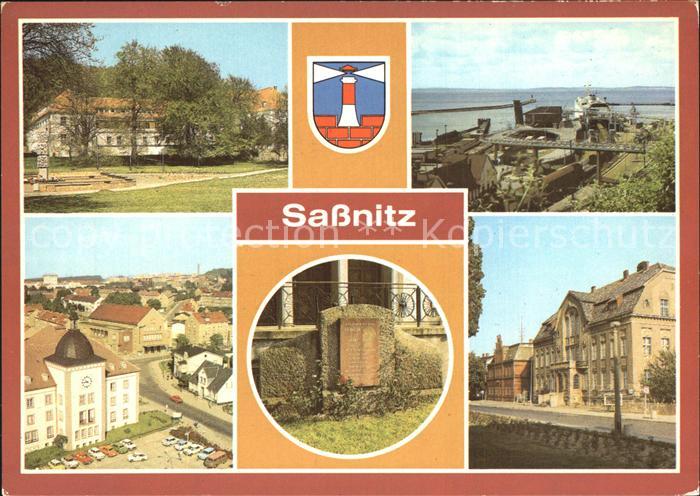 Sassnitz Ostseebad Ruegen Krankenhaus Faehrhafen mit Schwedenfaehre Goetaland Bl