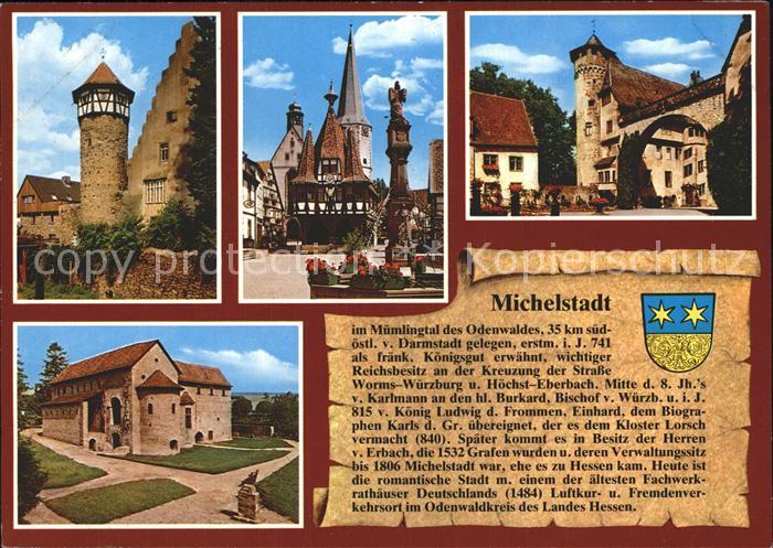 Michelstadt Diebsturm Marktplatz Rathaus Schloss Fuerstenau Einhardsbasilika