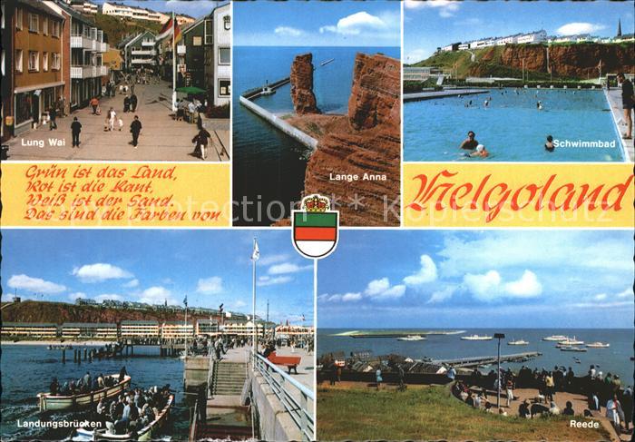 HELGOLAND Insel Schleswig-Holstein Lange Anna Lung Wai Schwimmbad Reede Landungs