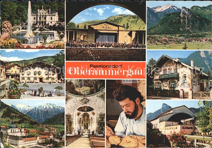 OBERAMMERGAU Bayern Rotk?ppchenhaus Holzschnitzer Pfarrkirche Kloster Ettal Pass