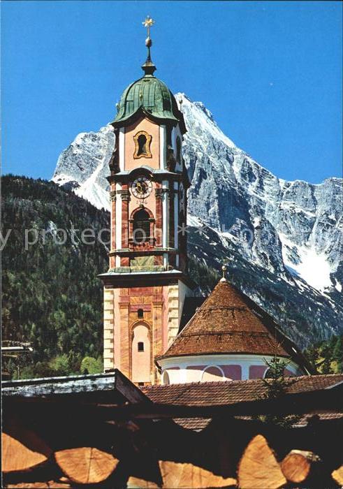 Mittenwald Bayern Peter Paul Kirche Barock Winter Wettersteinspitze