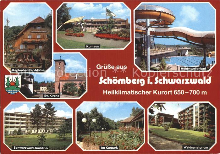 Schoemberg Freudenstadt Gruesse Schwarzwald Kurpark Kirche Wellenbad