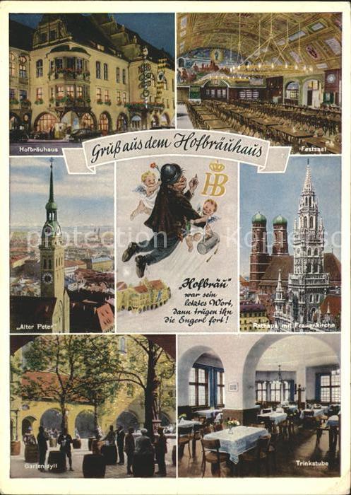 Muenchen Bayern Hofbraeuhaus Festsaal Gartenidyll Trinkhalle
