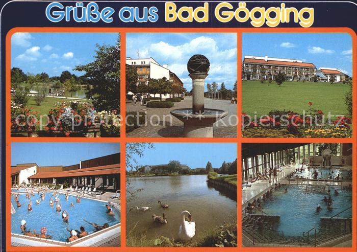 Goegging Bad Schwimmbad Brunnen See Schwaene
