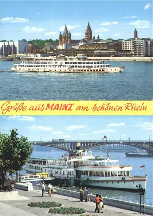 Mainz Rhein Rheinufer Rathaus Dom Rheingoldhalle Hilton