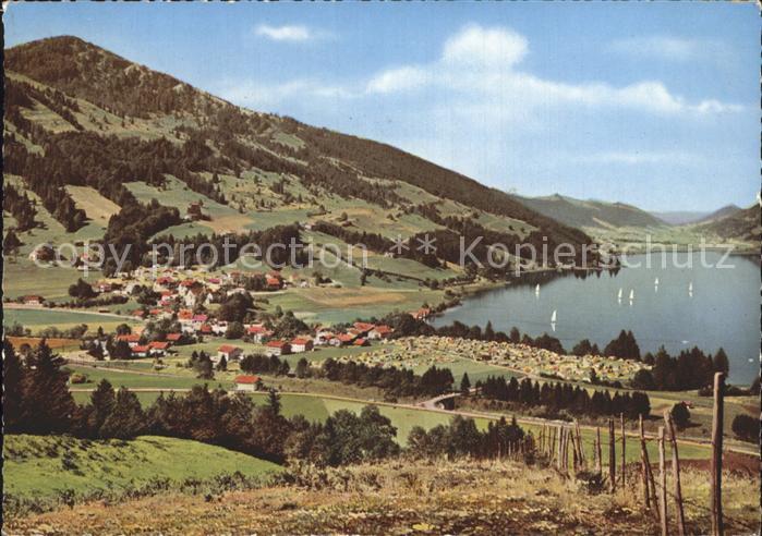Buehl Alpsee Strandbad Camping Rudersport Segelsport Berge Waelder
