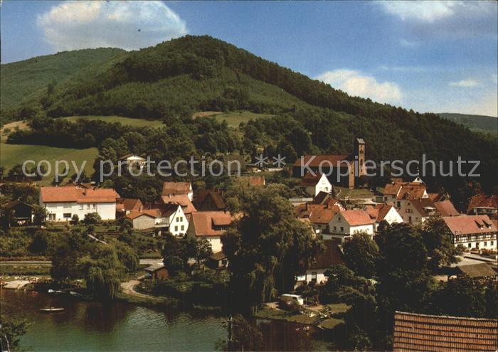 Schoenau Pfalz Wasgau deutsch franzoesische Grenze Teilansicht Koenigsweiher