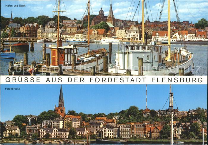 Flensburg Foerdestadt Foerdebruecke Hafen