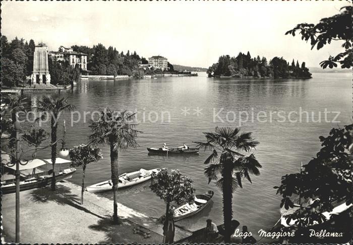 Pallanza Lago Maggiore Schiff Insel Palmen