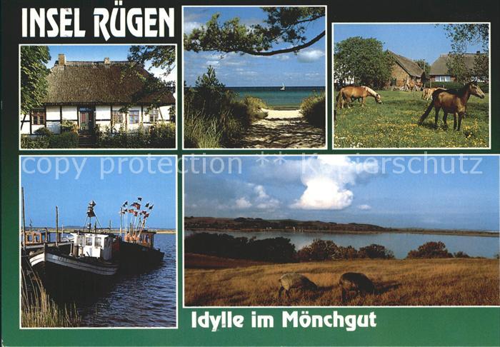 Ruegen Moenchsgut Schiff Haeuser