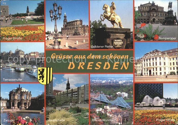 DRESDEN Elbe Freistaat Sachsen Semperoper Ufer Zwinger