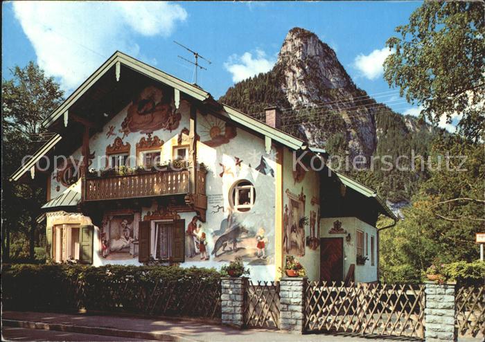 OBERAMMERGAU Bayern Lueftlmalerei Rotkaeppchenhaus