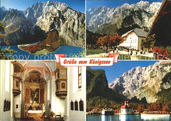 Koenigssee Wallfahrtskirche Sankt Bartholomae Watzmann Ostwand