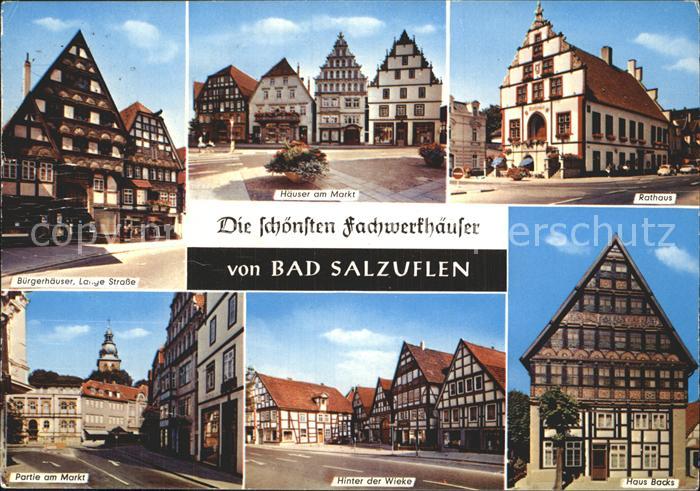 Salzuflen Bad Fachwerkhaeuser Markt Rathaus