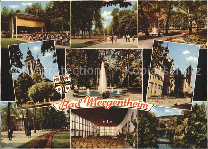 Mergentheim Bad Schloss Kurgarten Springbrunnen Kirche