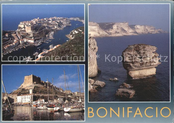 Bonifacio Corse du Sud Felsen Meer Segelboote Burg