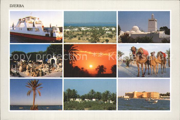 Djerba Tunesien Moschee Kamele Bazar Abendstim